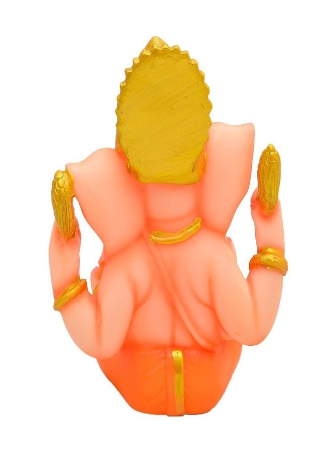 Papilon Handmade Ganpati Bappa Murty Ganesh Chaturthi Special Idol Gold Polished Statue Made of Marble Powder for Temple(Mandir), Home, Office, Room Decoration and Pooja (4"X2.5"X5" Inches) - Image 2